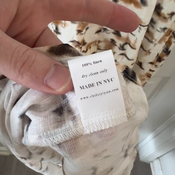 844 Christy Lynn Luisa Printed Linen Dress - Tiger Print Size Medium Color White - Picture 6 of 6